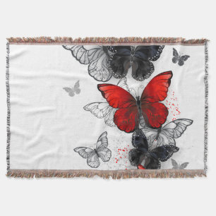 Flying Black and Red Morpho Butterfliegen Decke