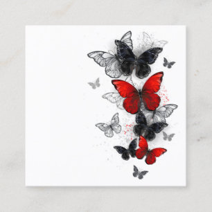 Flying Black and Red Morpho Butterfliegen Empfehlungskarte