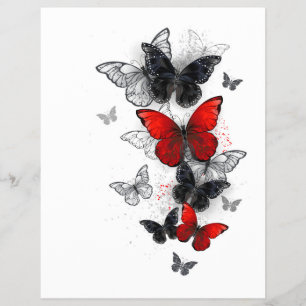 Flying Black and Red Morpho Butterfliegen Flyer