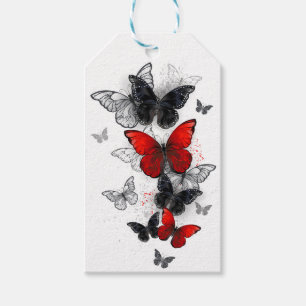 Flying Black and Red Morpho Butterfliegen Geschenkanhänger