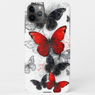Flying Black and Red Morpho Butterfliegen iPhone 11Pro Max Hülle