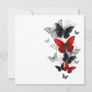 Flying Black and Red Morpho Butterfliegen Karte