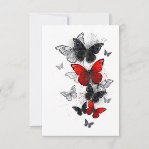Flying Black and Red Morpho Butterfliegen Karte