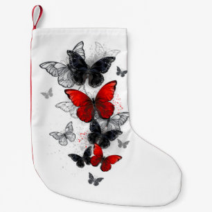 Flying Black and Red Morpho Butterfliegen Kleiner Weihnachtsstrumpf