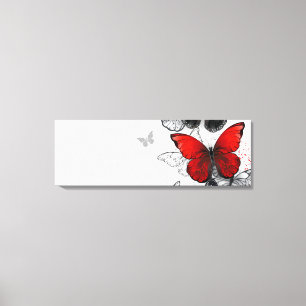 Flying Black and Red Morpho Butterfliegen Leinwanddruck