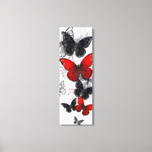 Flying Black and Red Morpho Butterfliegen Leinwanddruck