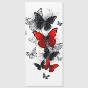 Flying Black and Red Morpho Butterfliegen Magneteinladung