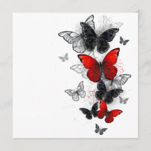 Flying Black and Red Morpho Butterfliegen Menükarte