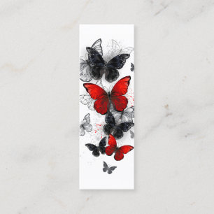 Flying Black and Red Morpho Butterfliegen Mini Visitenkarte