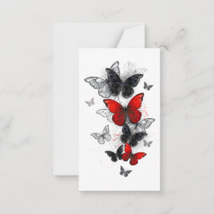 Flying Black and Red Morpho Butterfliegen Mitteilungskarte