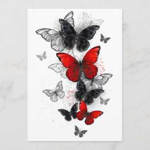 Flying Black and Red Morpho Butterfliegen Programm