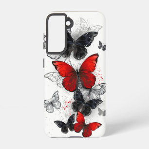 Flying Black and Red Morpho Butterfliegen Samsung Galaxy Hülle
