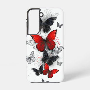 Flying Black and Red Morpho Butterfliegen Samsung Galaxy Hülle