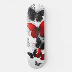 Flying Black and Red Morpho Butterfliegen Skateboard