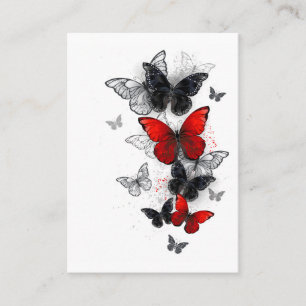 Flying Black and Red Morpho Butterfliegen Terminkarte