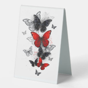 Flying Black and Red Morpho Butterfliegen Tischaufsteller