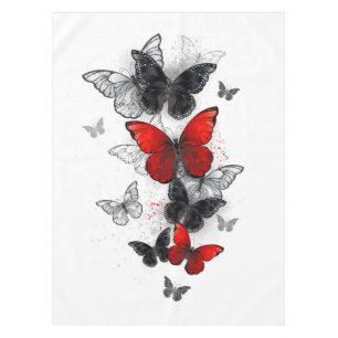 Flying Black and Red Morpho Butterfliegen Tischdecke