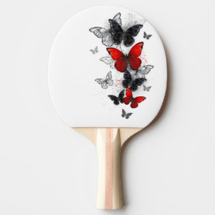 Flying Black and Red Morpho Butterfliegen Tischtennis Schläger