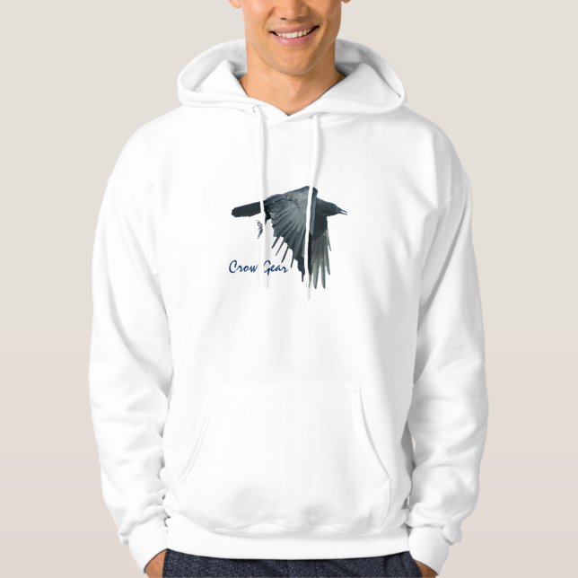 Flying Black Crow Gear Wildlife Art Hoodie 2 (Vorderseite)