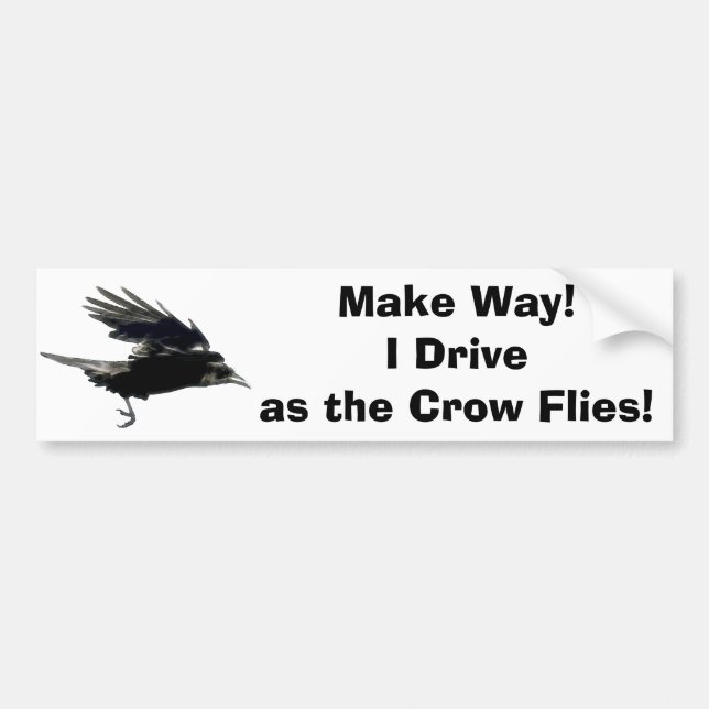 Flying Black Crow Wildlife Art Autoaufkleber (Vorne)