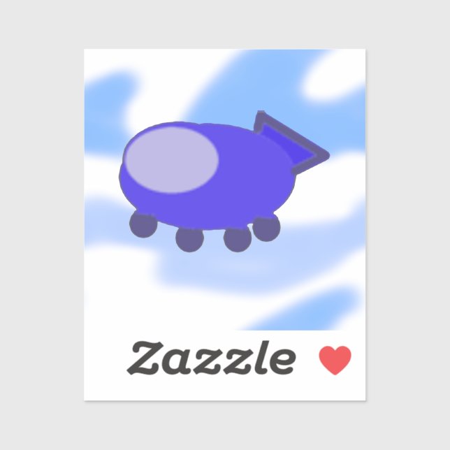 Flying Blue Spaceship  Aufkleber (Blatt)