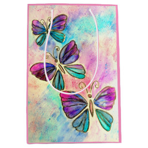 Flying Butterflies-Geschenktasche Mittlere Geschenktüte