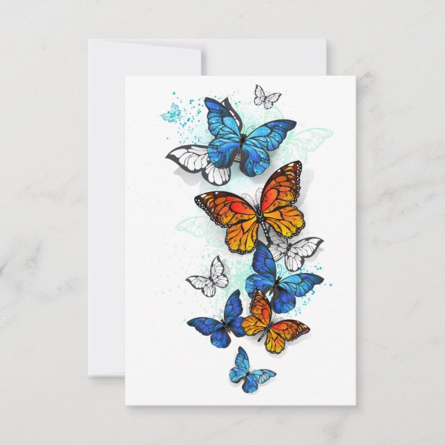 Flying Butterflies Morpho und Monarch (Vorderseite)