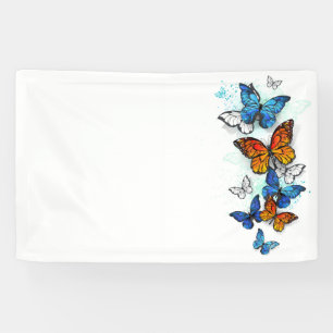 Flying Butterflies Morpho und Monarch Banner