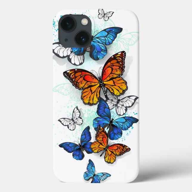 Flying Butterflies Morpho und Monarch Case-Mate iPhone Hülle (Rückseite)