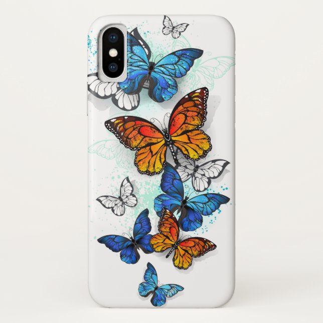 Flying Butterflies Morpho und Monarch Case-Mate iPhone Hülle (Rückseite)