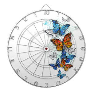 Flying Butterflies Morpho und Monarch Dartscheibe