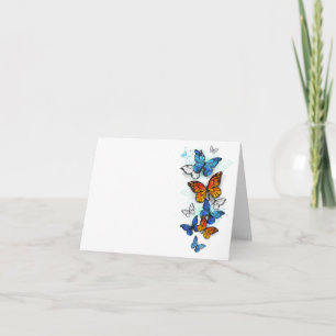 Flying Butterflies Morpho und Monarch Einladung