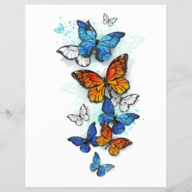 Flying Butterflies Morpho und Monarch Flyer (Vorne)