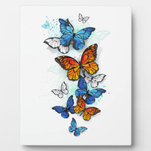 Flying Butterflies Morpho und Monarch Fotoplatte
