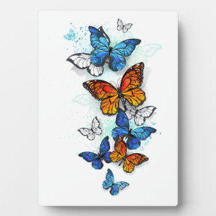 Flying Butterflies Morpho und Monarch Fotoplatte
