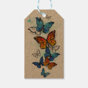Flying Butterflies Morpho und Monarch Geschenkanhänger