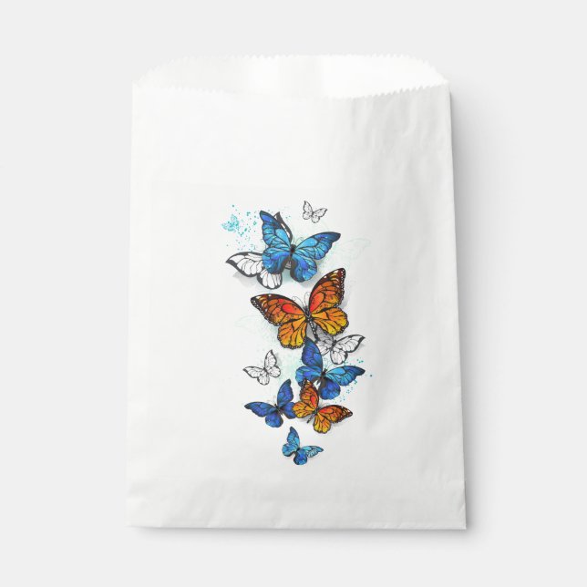 Flying Butterflies Morpho und Monarch Geschenktütchen (Vorderseite)