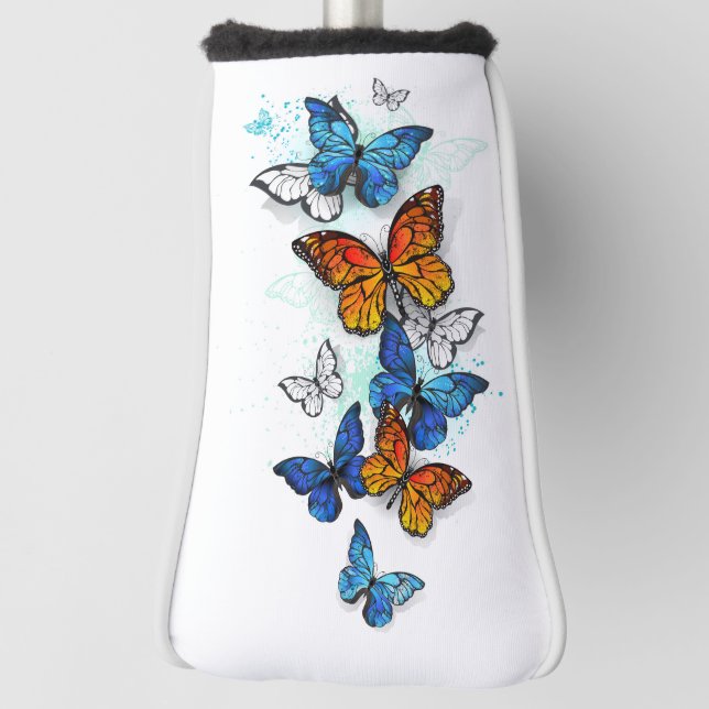 Flying Butterflies Morpho und Monarch Golf Headcover (Rotieren 90)