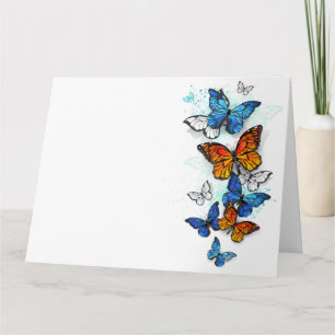 Flying Butterflies Morpho und Monarch Karte