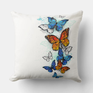 Flying Butterflies Morpho und Monarch Kissen
