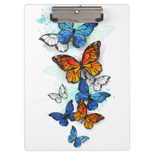 Flying Butterflies Morpho und Monarch Klemmbrett