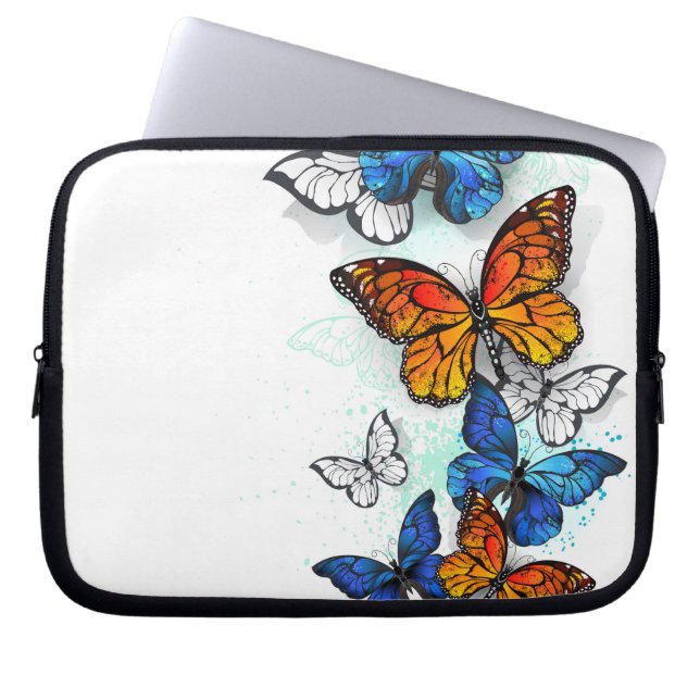 Flying Butterflies Morpho und Monarch Laptopschutzhülle (Vorderseite)