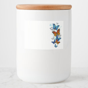 Flying Butterflies Morpho und Monarch Lebensmitteletikett