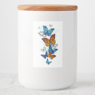 Flying Butterflies Morpho und Monarch Lebensmitteletikett