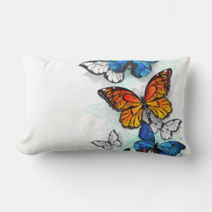 Flying Butterflies Morpho und Monarch Lendenkissen