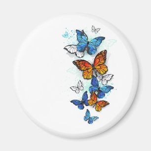 Flying Butterflies Morpho und Monarch Magnet