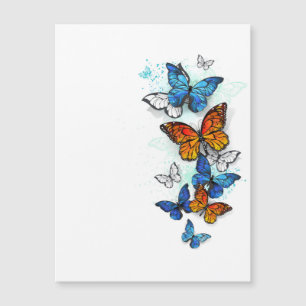 Flying Butterflies Morpho und Monarch Magnetkarte