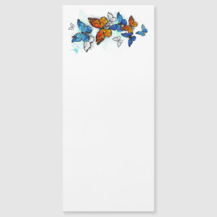 Flying Butterflies Morpho und Monarch Magnetkarte