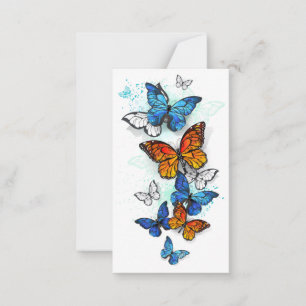 Flying Butterflies Morpho und Monarch Mitteilungskarte