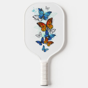 Flying Butterflies Morpho und Monarch Pickleball Schläger